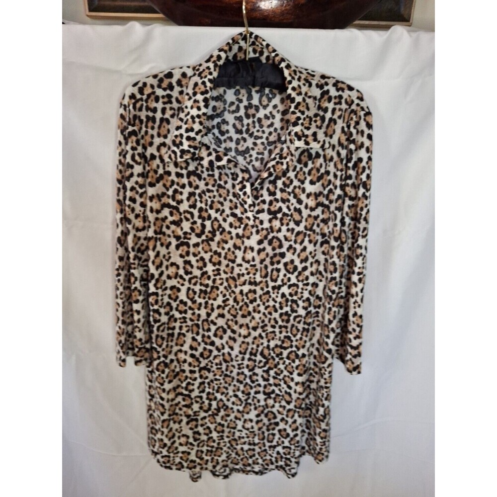 ATTITUDES BY RENEE Women's Animal Print Beige Midi Dress Size M (1457) - Picture 3 of 12